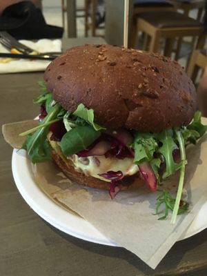 Burnt burger at Veg&Veg in Rome