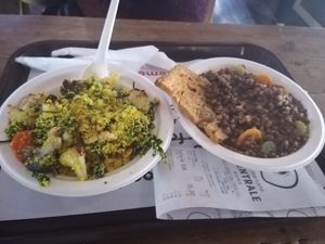 Vegetable couscous and lentil soup at Veg&Veg in Rome