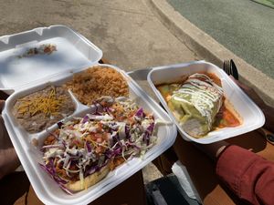 Vegan Sopes and Wet Burrito  at Wild Rooster Bistro in Fair Oaks
