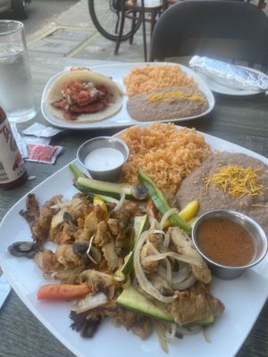 Specials “carnitas” and “chick -n fajitas” .  at Wild Rooster Bistro in Fair Oaks