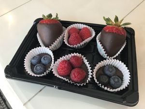 Chocolate dipped berries  at Lavender Kitchen  in Ogden