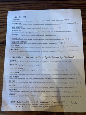 Shepard’s Pie, Quinoa Patties and Pizza options  at Wild Goat Bistro in Petaluma