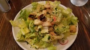 Hippie Caesar ~ the classic with a twist; watermelon radish, carrot, parsnip hemp croutons, vegan cashew dressing. 

The yummiest vegan Caesar I've eaten to date! at Wild Goat Bistro in Petaluma