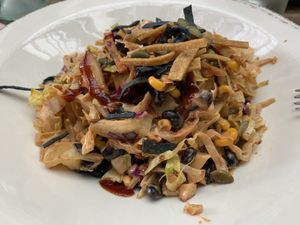 Backyard bbq salad. Very good👍🏼 at Wild Goat Bistro in Petaluma