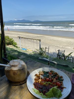 Breakfast on the beach!   at The Fisherman Vegan Restaurant   in Hoi An