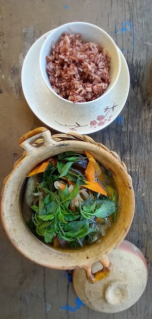 Braised eggplant in Claypot at The Fisherman Vegan Restaurant   in Hoi An