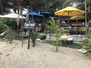 Entrance from the beach  at The Fisherman Vegan Restaurant   in Hoi An