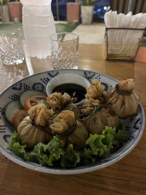 Golden bag   at The Fisherman Vegan Restaurant   in Hoi An