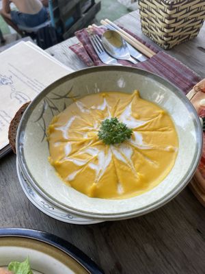 Pumpkin carrot soup   at The Fisherman Vegan Restaurant   in Hoi An
