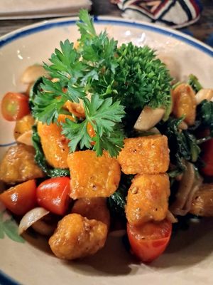 Pumpkin gnocchi at The Fisherman Vegan Restaurant   in Hoi An