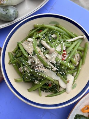 Morning glory with garlic 10/10!  at The Fisherman Vegan Restaurant   in Hoi An