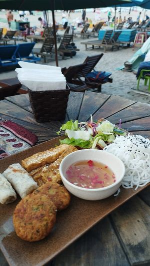 Noodles with falafel and tofu, this dish is incredible! at The Fisherman Vegan Restaurant   in Hoi An