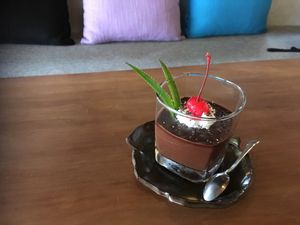 Dessert of the day: choco mousse  at The Fisherman Vegan Restaurant   in Hoi An