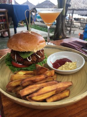 Honestly the best burger in the world  at The Fisherman Vegan Restaurant   in Hoi An