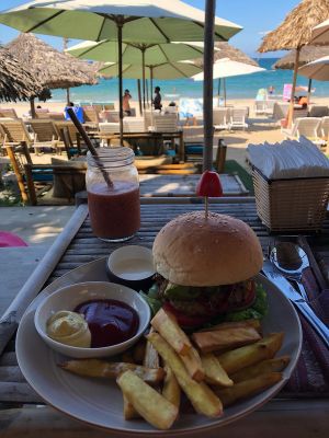 Vegan burger at The Fisherman Vegan Restaurant   in Hoi An