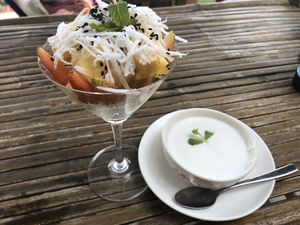 hot coconut yoghurt. The taste was good, but ist was hot?!? at The Fisherman Vegan Restaurant   in Hoi An