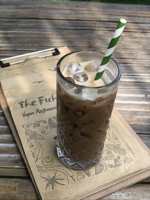 Vietnamese iced coffee at The Fisherman Vegan Restaurant   in Hoi An