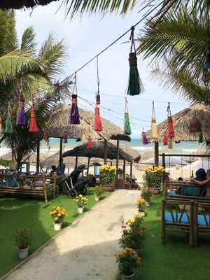Beach side dining area 🏖☺️ at The Fisherman Vegan Restaurant   in Hoi An