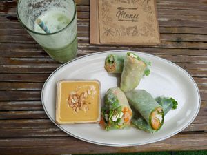 Springs Rolls with Peanutbutter at The Fisherman Vegan Restaurant   in Hoi An