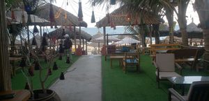 beach view from inside the restaurant at The Fisherman Vegan Restaurant   in Hoi An