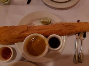 Appetizers filled with potato not too spicy. at All India Cafe in Glendale