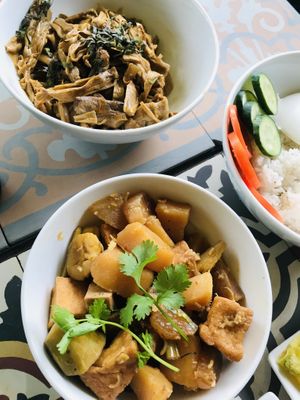 Bamboo shoots and veggies at Phong Nha Vegan in Phong Nha