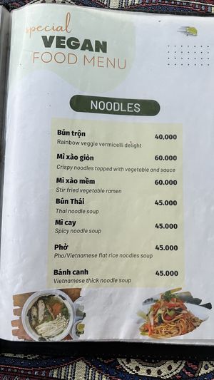 Menu May 2024  at Phong Nha Vegan in Phong Nha