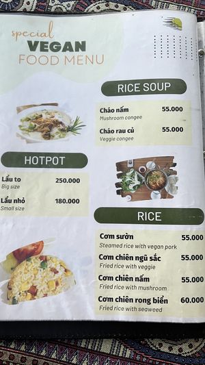 Menu May 2024  at Phong Nha Vegan in Phong Nha
