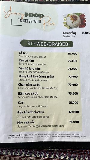 Menu May 2024  at Phong Nha Vegan in Phong Nha