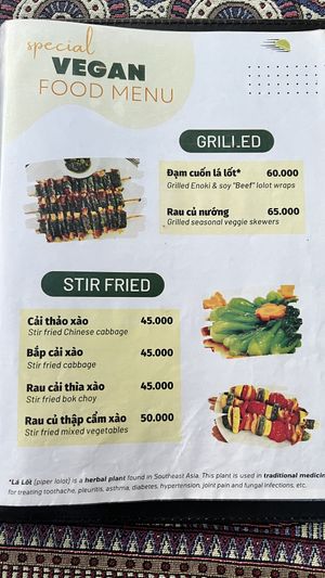 Menu May 2024  at Phong Nha Vegan in Phong Nha