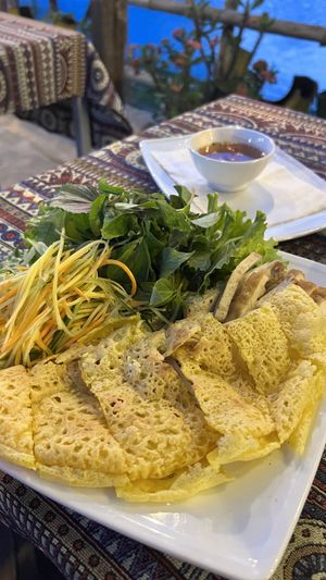 Vietnamese pancake  at Phong Nha Vegan in Phong Nha