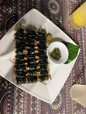 Mushroom skewers   at Phong Nha Vegan in Phong Nha