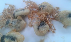 Mushrooms and seaweed tempura at Phong Nha Vegan in Phong Nha