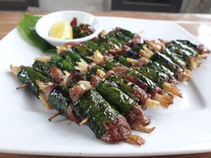 Lot leaf mushrooms at Phong Nha Vegan in Phong Nha
