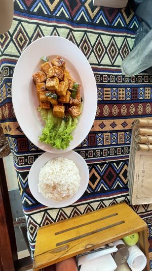 Caramel tofu  at Bamboo Chopsticks in Phong Nha
