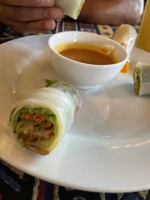 Spring rolls  at Bamboo Chopsticks in Phong Nha