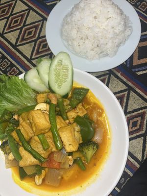 Tofu, cashew and veggies  at Bamboo Chopsticks in Phong Nha