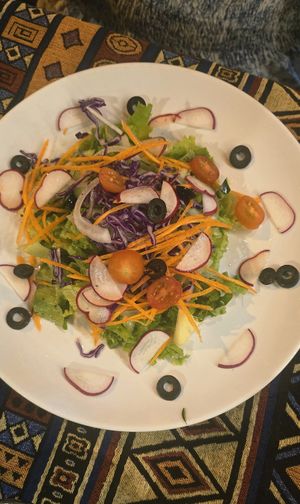 Green salad at Bamboo Chopsticks in Phong Nha