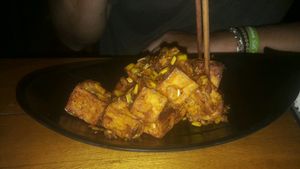Caramel tofu at Bamboo Chopsticks in Phong Nha