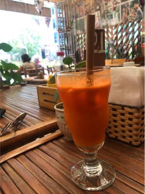 Phong Nha Sunrise Juice - orange, carrot and pineapple juice (fresh)  at Bamboo Chopsticks in Phong Nha