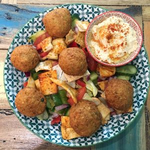 Falafel plate at Cafe 435 in Pascoe Vale