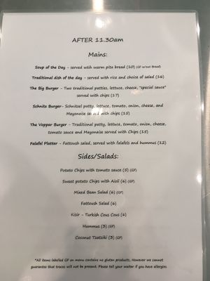 Food menu at Cafe 435 in Pascoe Vale