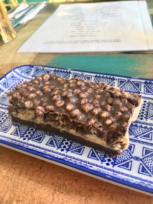 Chocolate peanut butter slice, this tasted soooo good!  at Cafe 435 in Pascoe Vale