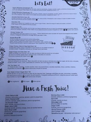 Menu at Milwaukee Cafe in Biarritz