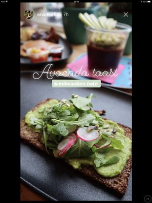 Avocado Toast  at Milwaukee Cafe in Biarritz