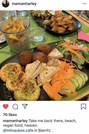 Vegan Mediterranean Platter at Milwaukee Cafe in Biarritz