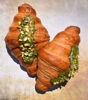 pistachio croissants at A&J Bakery in Utrecht