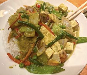 Spicy Thai Green Curry with tofu: my favorite 😍   at Big Bowl in Roseville