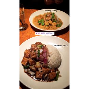 You can ask to sub tofu in all their chicken dishes at Big Bowl in Roseville