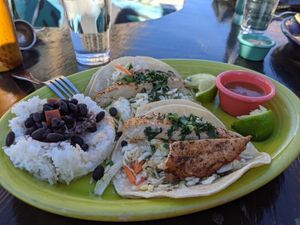 Veg Chicken Taco at Hula's Island Grill in Santa Cruz